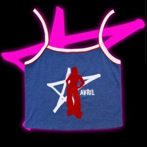 Avril Lavigne blue star crop tank